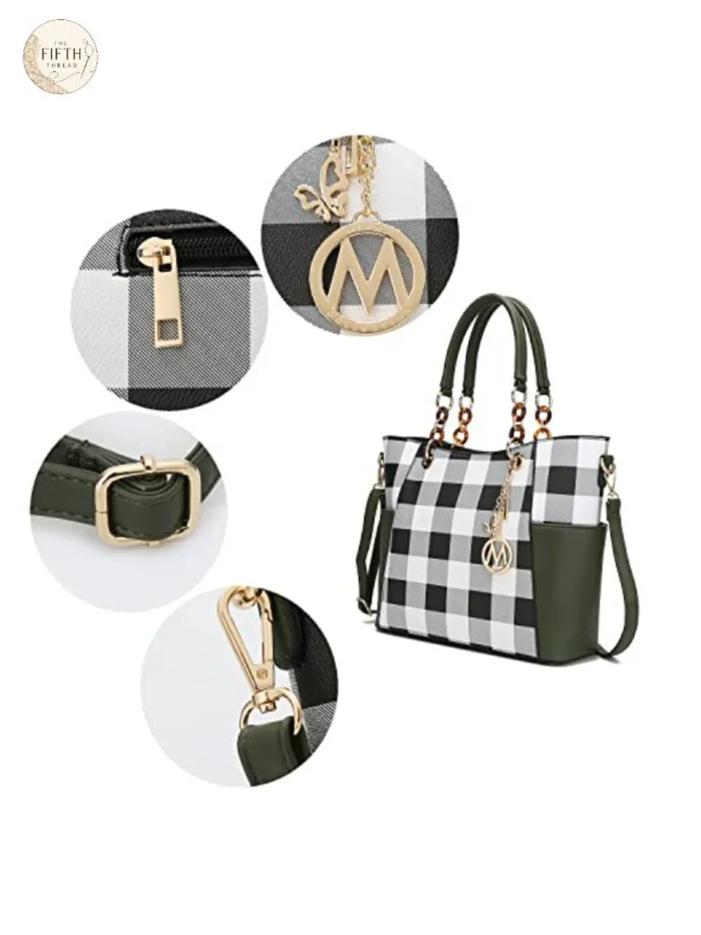 2-Piece Vegan Leather Tote Bag Set with Wristlet Wallet